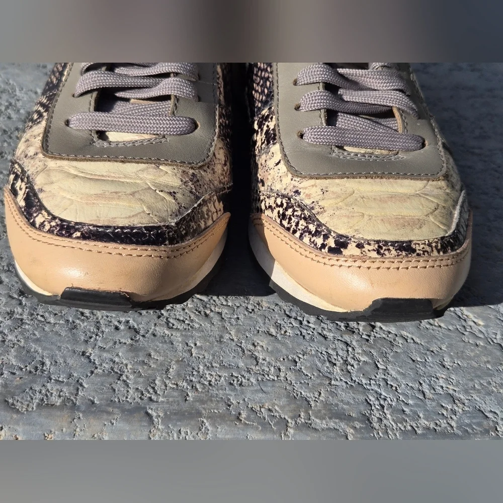 Coach Moonlight Anaconda/Nap Sz 9.5 Sneakers Nappa Leather Snake Emboss